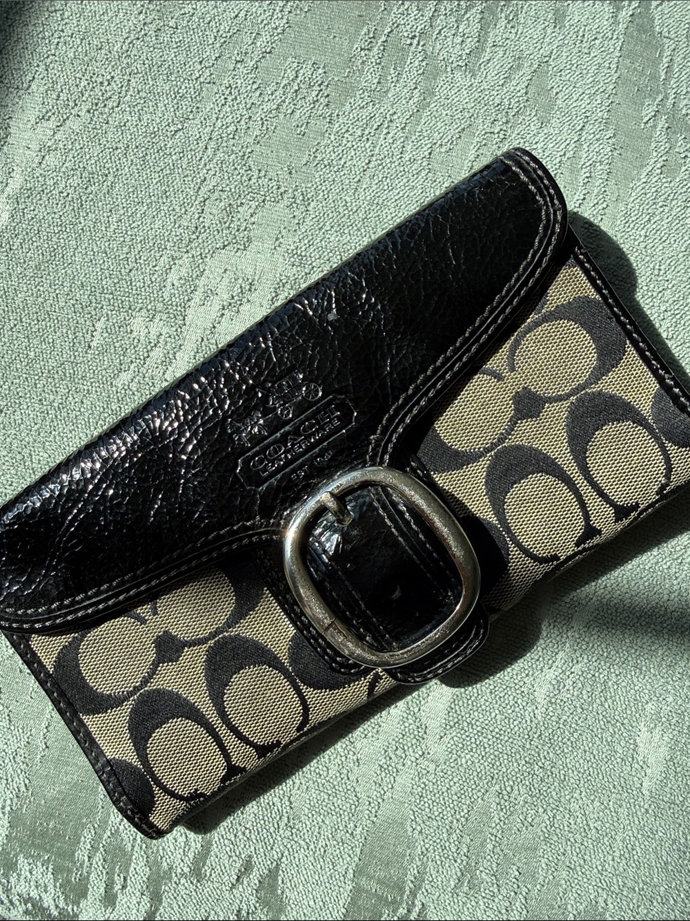 Coach Bleecker Soho Buckle Signature Jacquard wallet